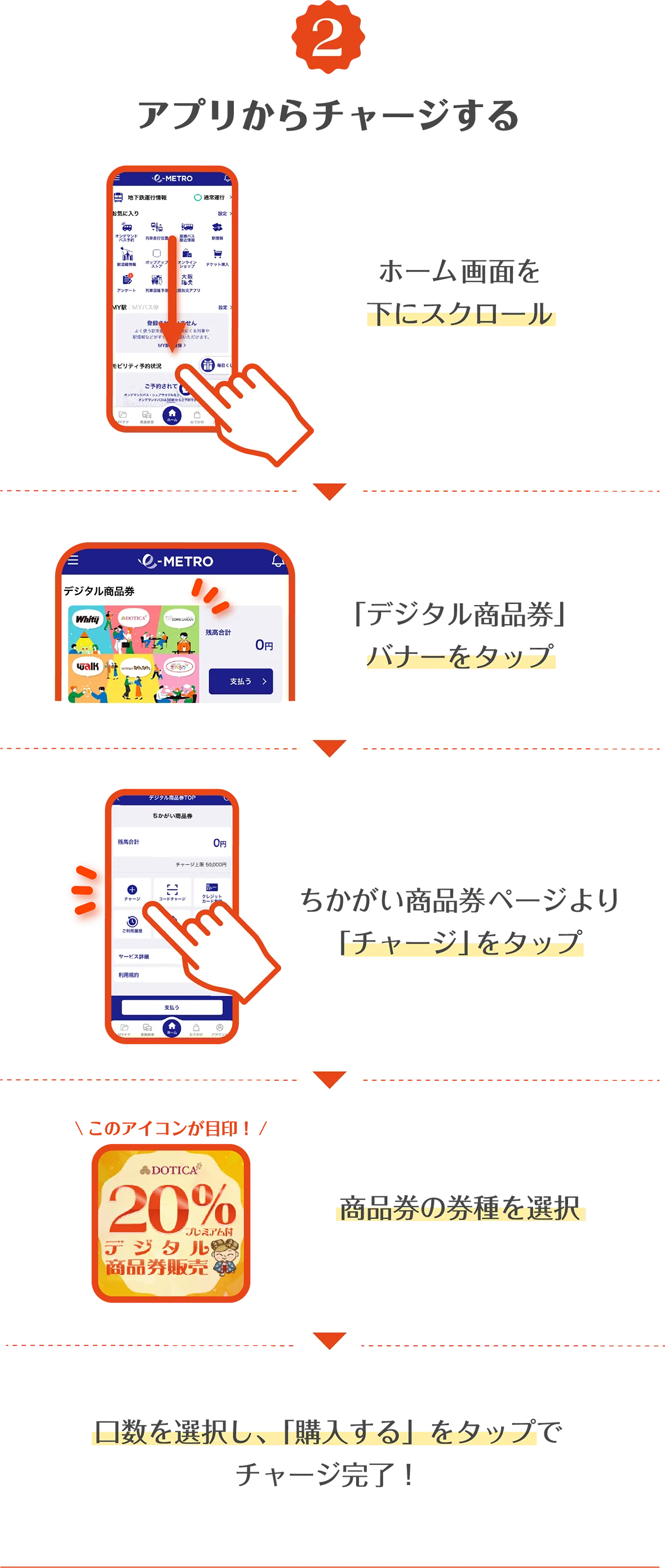 アプリからチャージする
